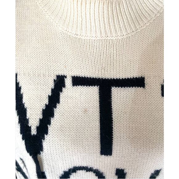 Cavour Roma Oversized Lettering Wool Blend Tunic Sweater Dress - Picture 8 of 8